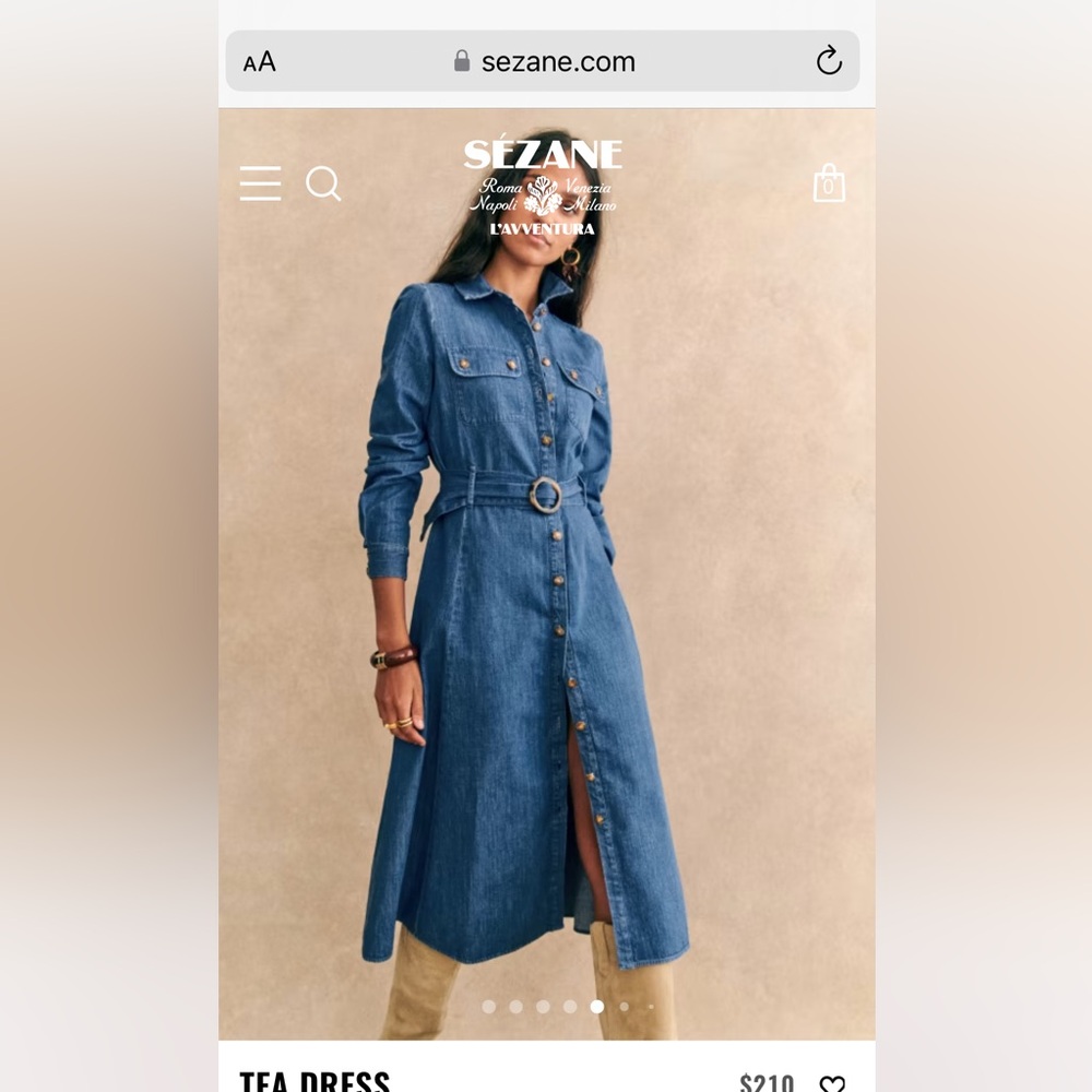 Sezane Tea Dress in denim